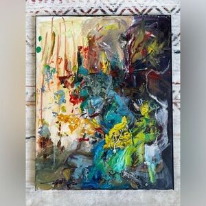 Original mixed media painting “The Cragg” 11”x14” oil, acrylic, collage canvas